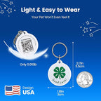 QR Code Pet ID Tags for Dogs & Cats [2-Pack] Luck Charm Design, Waterproof, Smart Personalized Dog Tags with Modifiable Profile & Emergency Contact, QR for Instant Location Alerts