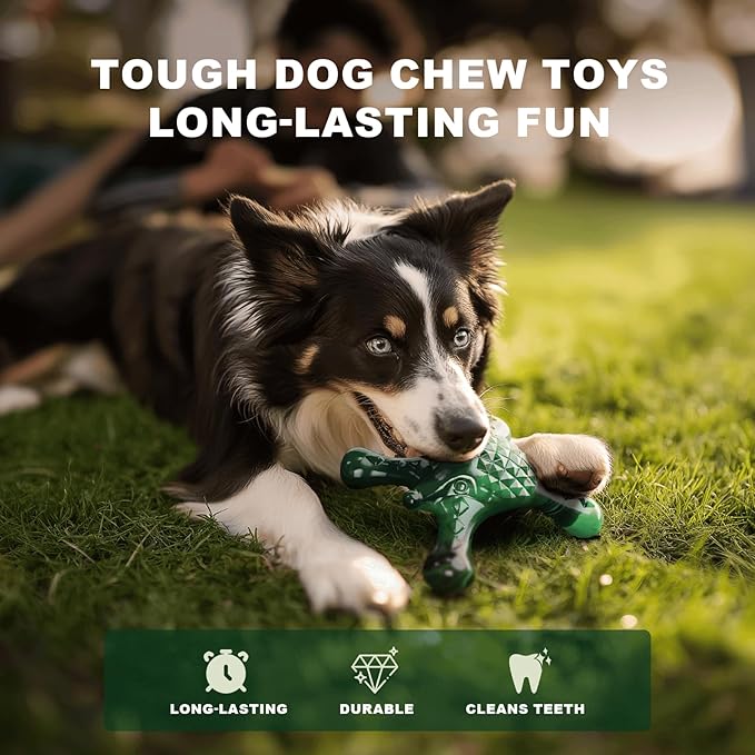 Tough Dog Chew Toy for Aggressive Chewers – Durable Bacon Flavored Nylon Bone for Large Dogs, Fillable Dental Toy for Teething, Indoor Chewing & Crate Training, Boredom Relief Gift
