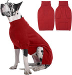 IECOii Great Dane Sweater,5XL Extra Large Sweater for Giant Breed Dogs in Winter,Turtleneck Cold Weather Knit Clothes,Machine Washable,Elastic Pullover for Saint Bernard,Mastiff (Red,XXXXXL)