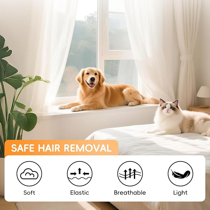 Electrostatic Pet Hair Remover Glove, Reusable Pet Hair Removal Glove for Dog & Cat Grooming, Double Sided Static Pet Hair Fur Remover Tool Mitt Gloves, Pet Hair Cleaning Glove for Dogs & Cats (2PCS)