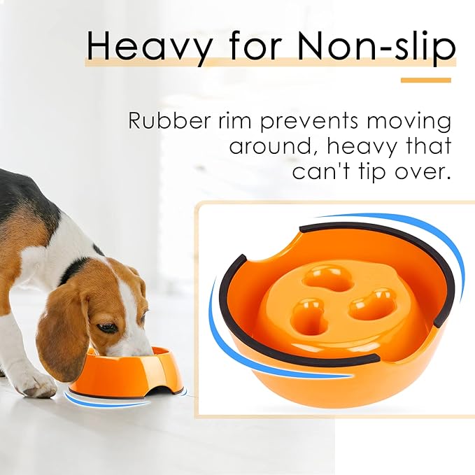 Super Design Slow Feeder Dog Bowl, 3 Cup, Non-Slip, Heat-Resistant, Sturdy, Dishwasher Safe, Suitable for Large Dogs