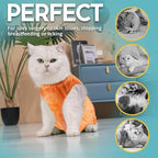 Avont Cat Recovery Suit - Kitten Onesie for Cats After Surgery, Cone of Shame Alternative Surgical Spay Suit for Female Cat, Post-Surgery or Skin Diseases Protection -Tie-dye Orange(L)