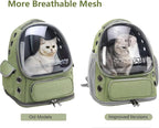 Cat Backpack Carrier, Breathable Cat Carrier Large Space Bubble Pet Backpack for Kitty Small Dog up to 15lbs, Transparent & Foldable Pet Carrier for Travel Hiking