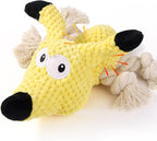 Squeaky Plush Dog Toys - Rope-Designed Interactive Dog Chew Toy for Large Dogs, Puppy Toys for Tug of War, Durable Pet Toys for Dogs