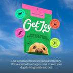 Get Joy Freeze Dried Superfood 100% Beef Liver Dog Treats, 16 Ounce Bag, Single Ingredient Organ Meat, High Protein, Vision, Skin & Coat Health, Muscle Repair, Grain Free, Gluten Free, Made in USA