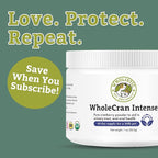 Wholistic Pet Organics WholeCran Intense: Organic Cranberry Powder for Dogs Urinary Tract Support Kidney Support for Dogs UTI Treatment Vitamin C and Antioxidants Dog Incontinence Product