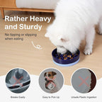 Sted Ceramic Slow Feeder Dog Bowls for Medium Large Breed, Slow Feeding Dog Bowl, Dog Food Bowls for Fast Eaters, Slow Down Eating, Puzzle Dog Food Bowl with Silicone Base, Maze Blue