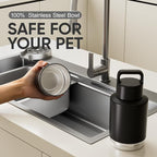 Insulated Dog Water Bottle with Travel Bowl, Portable Water Bottle Dispenser, Accessories for Road Trip, Hiking, Camping, Outdoor, Leak-Proof, Detachable (Black)