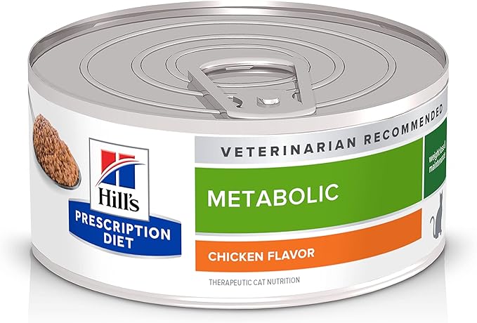 Hill's Prescription Diet Metabolic Weight Management Chicken Flavor Wet Cat Food, Veterinary Diet, 5.5 oz. Cans, 24-Pack
