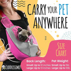 Pet Sling Carrier - Carefully Sized for Teacup & Toy Breed Puppies & Cats (Under 6lb) - Soft Pouch for Small Dogs, Yorkies, Chihuahuas - Ideal for Hands-Free Travel & Walks (Pink)