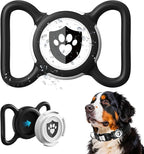 Waterproof AirTag Dog Collar Holder for Apple Tracker Black