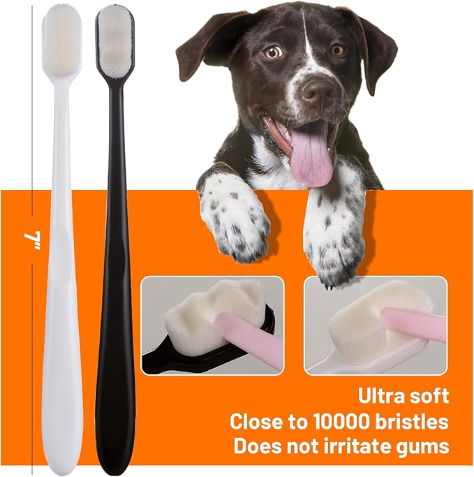 4 Pack Super Soft Dog Toothbrush for Small to Large Dogs Tooth Brushing Designed for Cat Dog Teeth Cleaning & Protecting Pet Dental Convenient Care Puppy Tooth Brush Kit