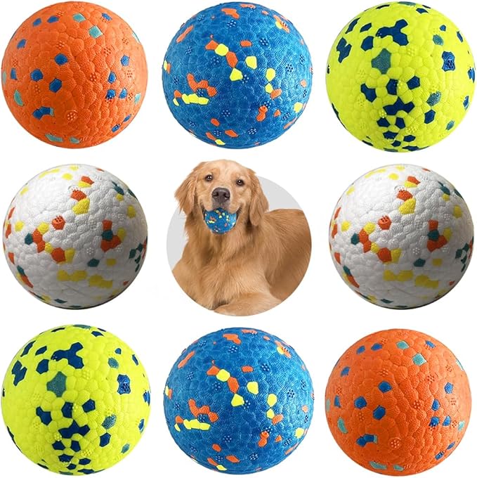 Dog Balls, Indestructible Tennis Balls for Dogs, Durable Bouncy Dog Toy Balls for Aggressive Chewers, Interactive Dog Toys for Fetch Game, Lightweight Floating Dog Toys