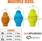 Max Fusion Made with Nike Grind, Arlee Cannon Treat Dispensing Dog Toy for All Dogs, Treat Dispenser, Durable Treat Toys, Natural Rubber Chew Toy, Large, Blue, 1 Count