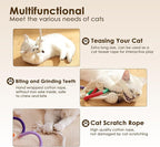 3 PCS Cotton Rope Cat Toys with 3 Pack Catnip for Indoor Cats, Interactive Cat Rope Toys with Silvervine Fruit for Cats and Kittens, Handmade Pet Chew Toys for Teeth Cleaning