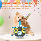 7" Dog Toy Soccer Ball with Straps, Herding Ball for Dogs, Outdoor Interactive Dog Toy, Dog Fetch Toy, Ideal for Medium & Large Dogs, Great Puppy Birthday Gifts