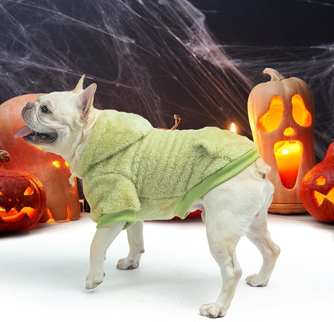 SCENEREAL Fleece Dog Sweater Hoodie for Small Medium Large Dogs, Fuzzy Warm Dog Sweatshirt with Pocket, Girl Boy Dog Clothes for Winter/Fall, Designer Cute Male/Female Dog Clothes with Leash Hole