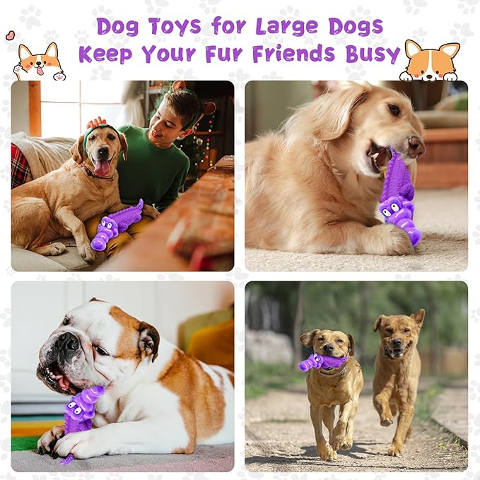 Dog Chew Toys for Aggressive Chewers, Indestructible Tough Interactive Dog Toys for Small Medium Large Breed-Puppy Teeth Chew Toy to Keep Them Busy