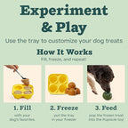 WOOF Pupsicle and Treat Tray - Long-Lasting Interactive Dog Toys and Silicone Dog Treat Mold - Keep Your Pup Busy - Easy to Clean - Toys for Medium and Large Dogs 25-75 lbs