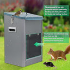 Automatic Dog Feeder Large Breed Dog Food Dispener, 25Lbs Outdoor Pets Feeder Gravity Food Feeder for Large Dogs, Galvanized Hanging Automatic Dog Food Dispenser Container