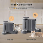 Gardner Pet Automatic Gravity Cat Food Feeder and Water Dispenser Stainless Steel Two-in-One Set Large Capacity Dispenser for Medium, Large Dogs, Puppies, Kittens, Rabbits-(1.6 Gallons x 2)