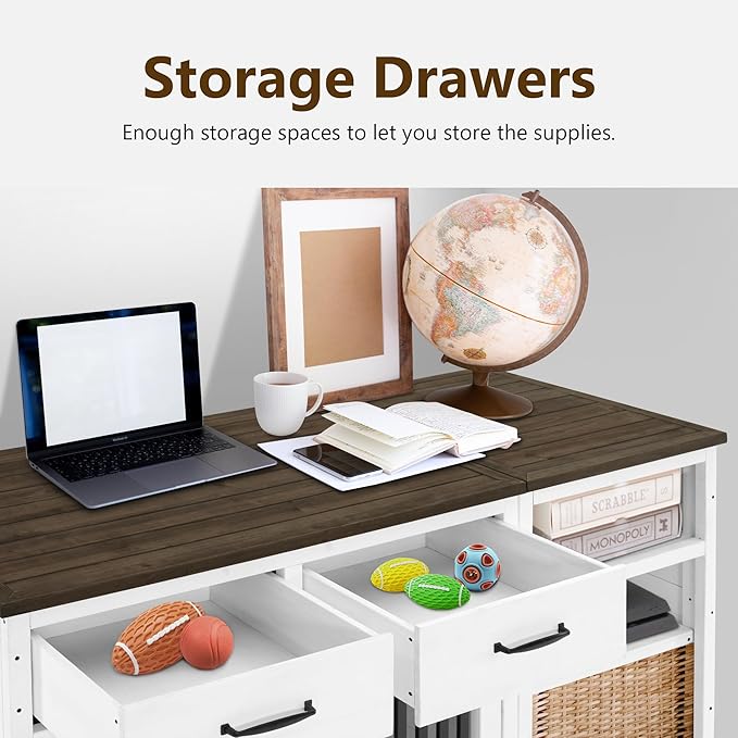 Lovupet Solid Wood Dog Crate Furniture, Medium Dog Cage with Adjustable Shelf and Storage Cabinet, 1775