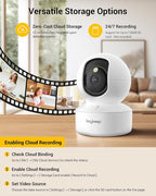 BoyKeep Indoor Camera - 2K Pet Camera, 5G/2.4GHz WiFi Cam for Baby Monitor with Phone App, 360° Pan & Tilt, 2-Way Audio, Color Night Vision, New for 2025 with 12s Free Cloud Storage