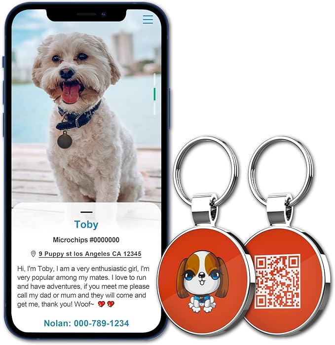 MYLUCKYTAG QR Code Dog Tags - Scan for Instant Pet Location Alert Email