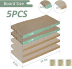 MECOOL Cat Scratching Board，5PC Cat Scratch Pad with Box，Reversible Corrugated Cat Scratcher Cardboard and Lounge Bed for Indoor Cats, Catnip