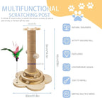 Wood Cat Scratching Posts, Cat Tree Scratching Post with Cat Interactive Toy, Easy Installation Cat Tower for Small Cat (18In)