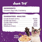 Just Try 8 OZ Cranberry Freeze Dried Cat & Dog Food Toppers Urinary Tract Cat Treats Mixers Low Calorie Chicken Egg Yolk High Protein for Kidney Bladder UT Support
