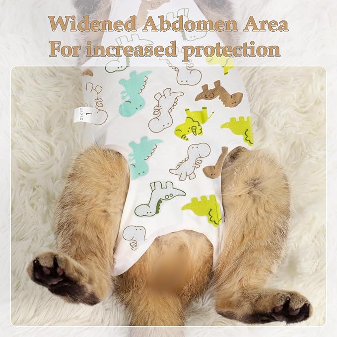 ANWA Cat Recovery Suit - Breathable Cat Onesie for Cats After Surgery Female, Kitten Surgery Recovery Suit Female Abdominal Wounds