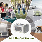 Pawaii Cat Carrier with ID Tag, TSA Airline Approved Cat Carrier, Soft Sided Collapsible Pet Travel Carrier, Foldable Cat Travel Bag, Protable, Comfortable, Convenient Cat Travel Carrier