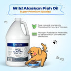 Life Line Pet Nutrition Wild Alaskan Fish Oil for Dogs and Cats 66oz – Omega 3 Fish Oil Supplement for Skin & Coat – Supports Brain, Eye & Heart Health in Dogs & Cats