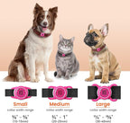 2 Pack Waterproof AirTag Dog Collar Holder for Apple Tracker QR Code Case Rose Red&Blue