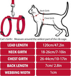 PUPTECK Adjustable Cat Harness and Leash Set Escape Proof Kitten Strap Collar for Walking Travel, Red