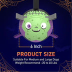 QDAN Halloween Dog Toys Soccer Ball: Premium Dog Soccer Balls with Straps- Outdoor Herding Balls Toys for Small Medium Dogs- Puppy Pet Birthday Gifts- 6 Inch Purple Green