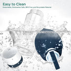 Dog Water Bottle, Pet Water Bottle with Food Container and Drinking Feeder, Leak Proof, BPA-Free, Portable Foldable Puppy Water Cup Dispenser for Outdoor Walking, Travel, Small Dark Blue