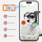 QR Code Dog Tag with NFC, Personalized Pet ID Tag, Silent Silicone Dog ID Tag, Modifiable Pet Online Profile, Multiple Emergency Contact, Scan QR Code Send Location Email (Small, Orange)