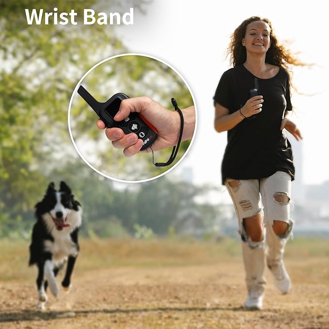 PaiPaitek Dog Vibration Collar with Controller No Shock, 3300ft Waterproof Training Dog Collar Beep and Vibrate Only, Security Lock & Rechargeable Vibrating Collar for Dogs 5-120 lbs - No Prongs