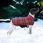 Kuoser Waterproof Dog Coat, Reversible Dog Jacket for Large Dogs, Adjustable Durable Doggie Winter Coat for Groowing Puppies Warm Puppy Cold Weather Apparel, Red L