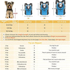WOYYHO Pet Dog Carrier Backpack Small Dog Front Backpack Ventilated Dog Carrier Back Pack with Storage Pockets, Adjustable Straps & Safety Belt for Travel Hiking Outdoor (Size S: 2-4.5 lbs, Blue)