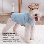 KYEESE 2Pack Dog Shirts Waffle for Small Dogs Stretchy T-Shirts Lightweight Tank Top Sleeveless Vest Breathable Cat Tee, Small, Blue+Grey