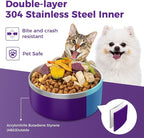 LIHONG Stainless Steel Dog Bowls for Small Medium Sized Dogs Non Slip,Insulated Dog Bowl,Pet Bowl for Food and Water,Rustproof(40oz,Purple)