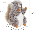 DODODOLA Dog Toys Plush Squirrel Stuffed Animals Chew Toy Soft Squeaky Gift for Small Medium Big Large Dogs Pet