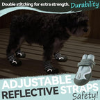 Dog Shoes for Large Small Medium Dogs,Dog Booties for Indoor Hardfloors Anti-Slip,Reflective Strip Waterproof Dog Boots & Paw Protectors for Outdoor Walking Hot Pavement,Winter Snow (Green-4)