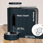 Gardner Pet Automatic Gravity Food Feeder and Water Dispenser, 1.8 Gallons*2 Stainless Steel Two-in-One Set Large Capacity Dispenser for Pets Dogs, Puppies, Kittens (Dark Blue)