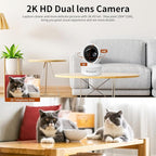 VSTARCAM Indoor Security Camera,2K HD 360° PTZ Dog Pet Camera with Phone APP, Night Vision, 2-Way Audio, Hybrid Zoom, 2.4G WiFi Dual Monitor, 7/24 Recording, Cloud/SD Card Storage (CS49D)