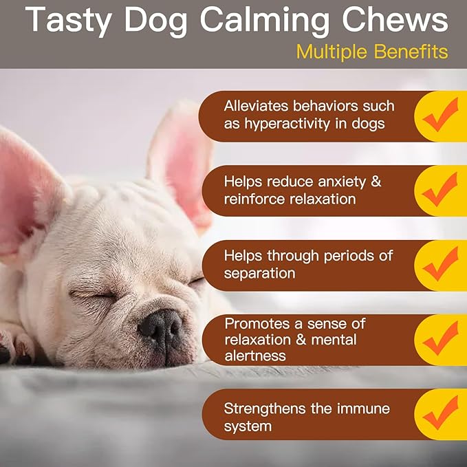 Advanced Calming Chews for Dogs, Dog Calming Chews - Anxiety Relief Treats and Bites for Dogs - Separation, Barking, Thunder, Noise, Stress, Pet Supplement, All Ages & Sizes - (Chicken 240 Ct)