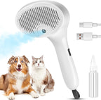 4 in 1 Cat Steam Brush, Rechargeable Pet Spray Hair Removal Comb, Self Cleaning Pet Brush for Indoor Long & Short Haired Pets, Cat Brushes for Shedding, Grooming, Cleaning and Massage